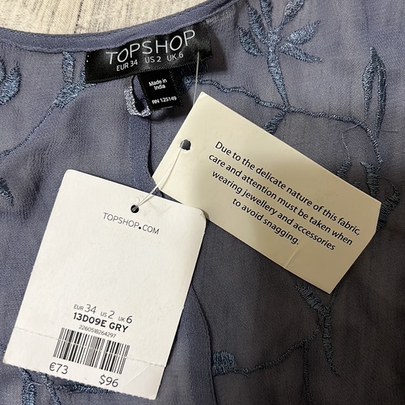 Topshop dark blue/grey cover up size 2 - Picture 2 of 3